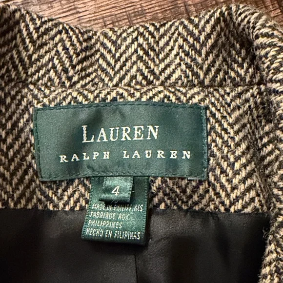 Lauren Ralph Lauren 100% wool Herringbone Tweed Blazer - Picture 4 of 6
